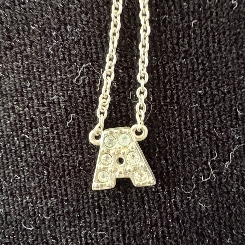 Sterling Silver Initial 'A' Pendant Necklace